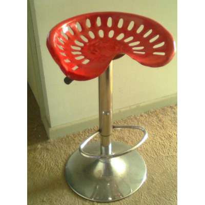 Adjustable Tractor Seat Bar Stools Swivel Chrome Kitchen Breakfast Red